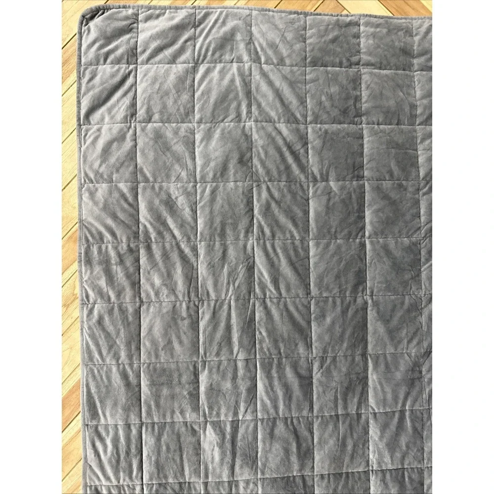 Luxome Weighted Blanket Navy Blue 13# 60x80 Glass Beads Plush Adult Throw